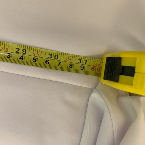 White Mandarin Banded Collar Nehru Suit 48L - Picture 6 of 7